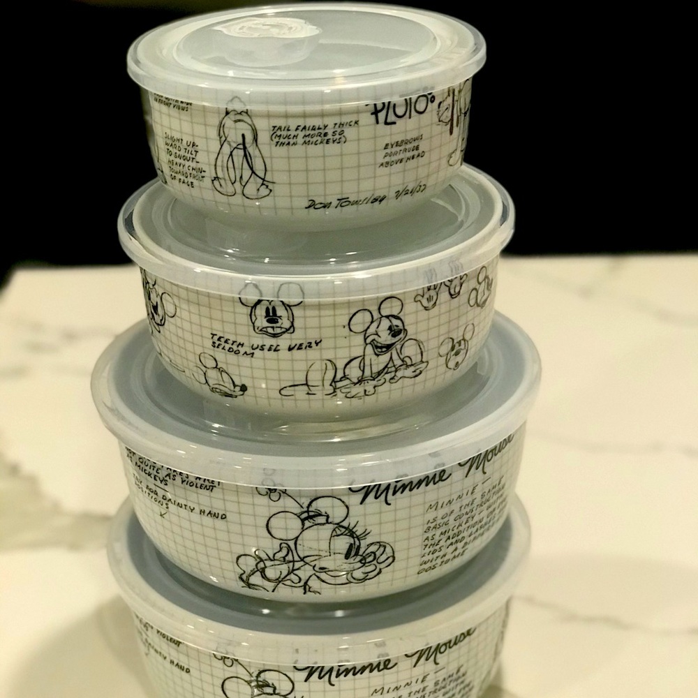 Disney Sketchbook Mickey , Minnie and Pluto bowls
